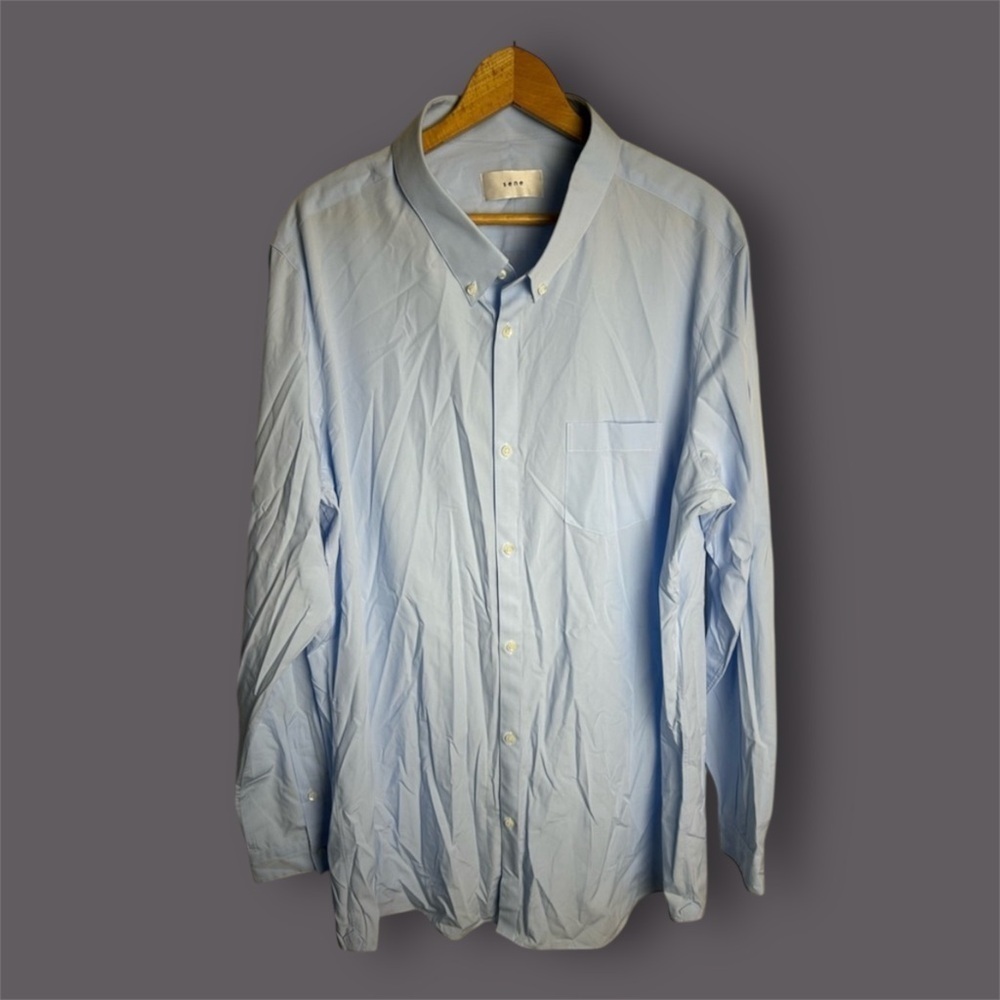 Sene Custom Made Men’s Button down Shirt Formal Blue Size XL High quality luxury